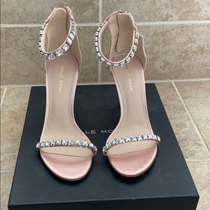 Pelle Moda Thin Strap Velvet Heels